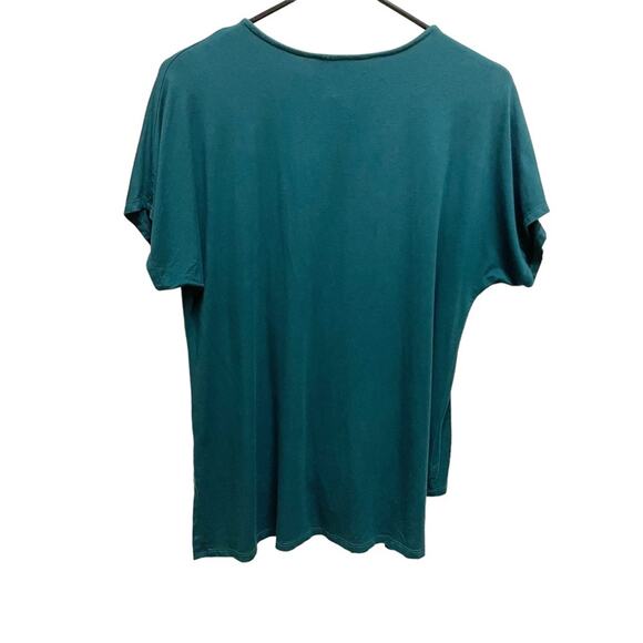 Aline Hawaii Green Teal Dolman Tie Front Blouse XL - Picture 5 of 5